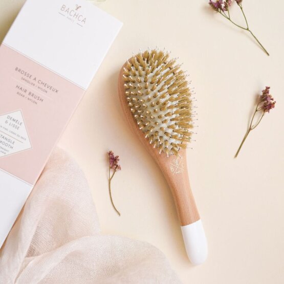 BACHCA Wooden Hair brush - Boar & Nylon bristles