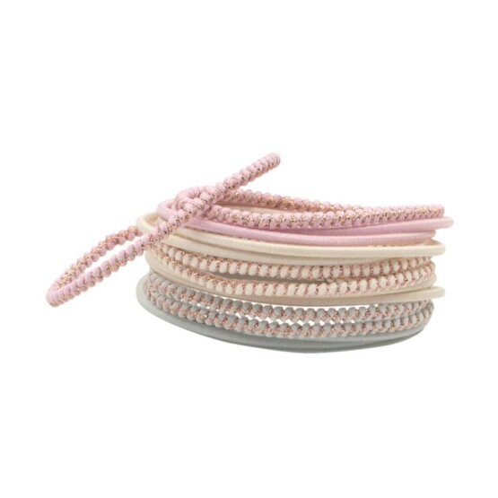 BACHCA Thin elastics x14 pastel-colored and lurex - Ysé