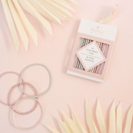 BACHCA Thin elastics x14 pastel-colored and lurex - Ysé