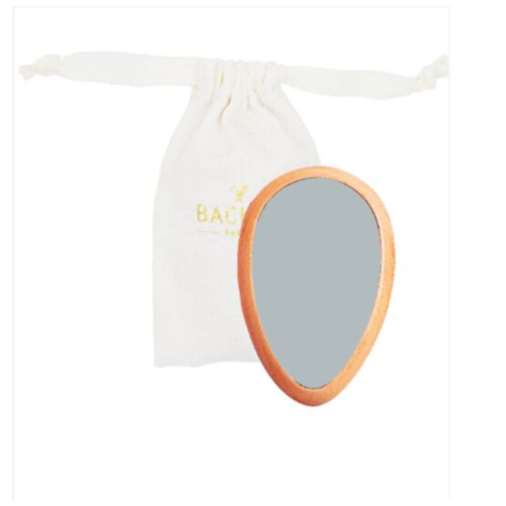 BACHCA Wooden Hand mirror + cotton pouch