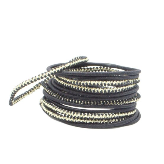 BACHCA Thin elastics x14 black and lurex - Ysé