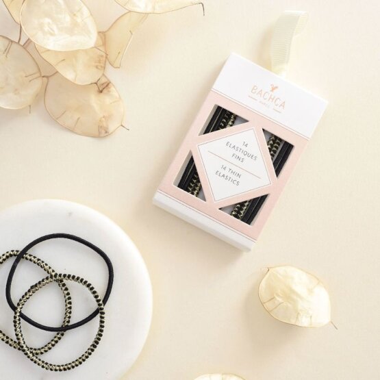 BACHCA Thin elastics x14 black and lurex - Ysé