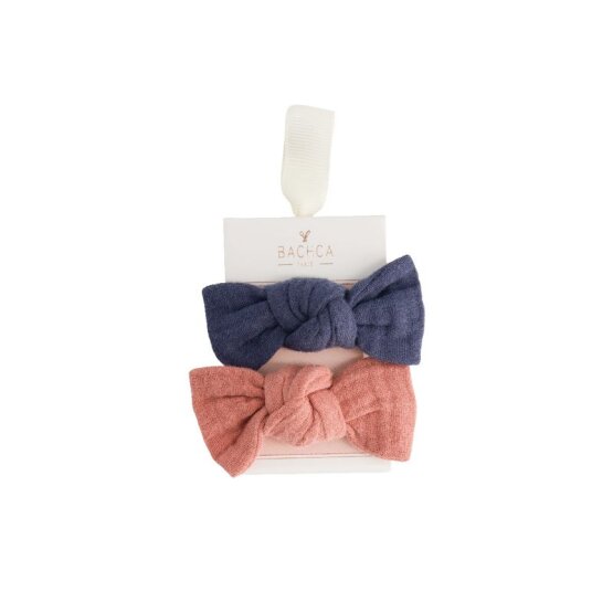 BACHCA Cotton gauze barrettes x2