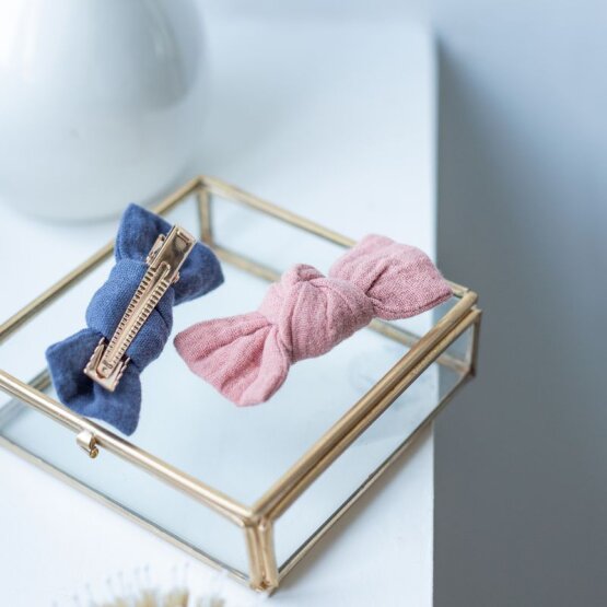 BACHCA Cotton gauze barrettes x2