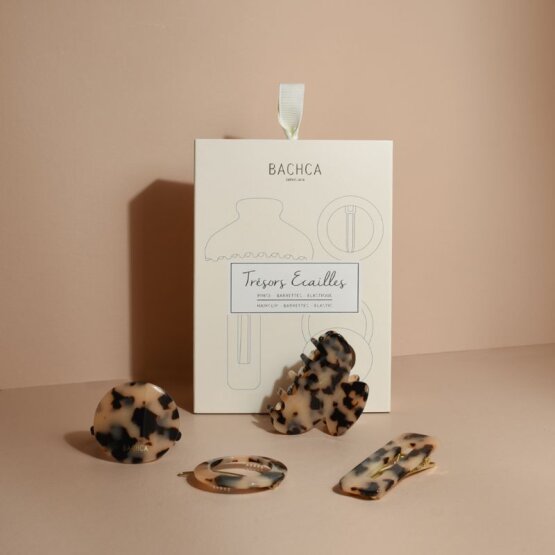 BACHCA Coffret Trésors Ecaille Clip + Barrette + round clip + elastic