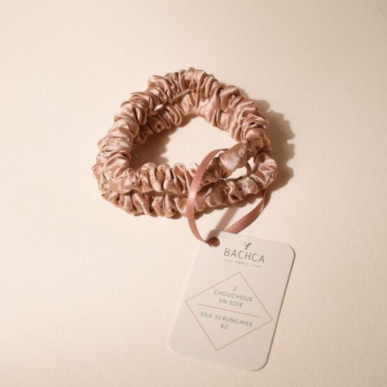 BACHCA 2 Pink Silk Scrunchies